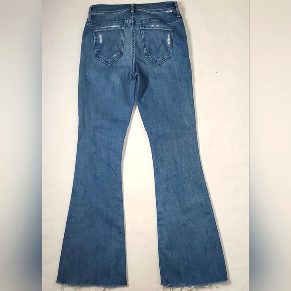 Mother The Weekender Fray Mid-Rise Flared Jeans Sz 25 US Original Blue Denim - Picture 16 of 16